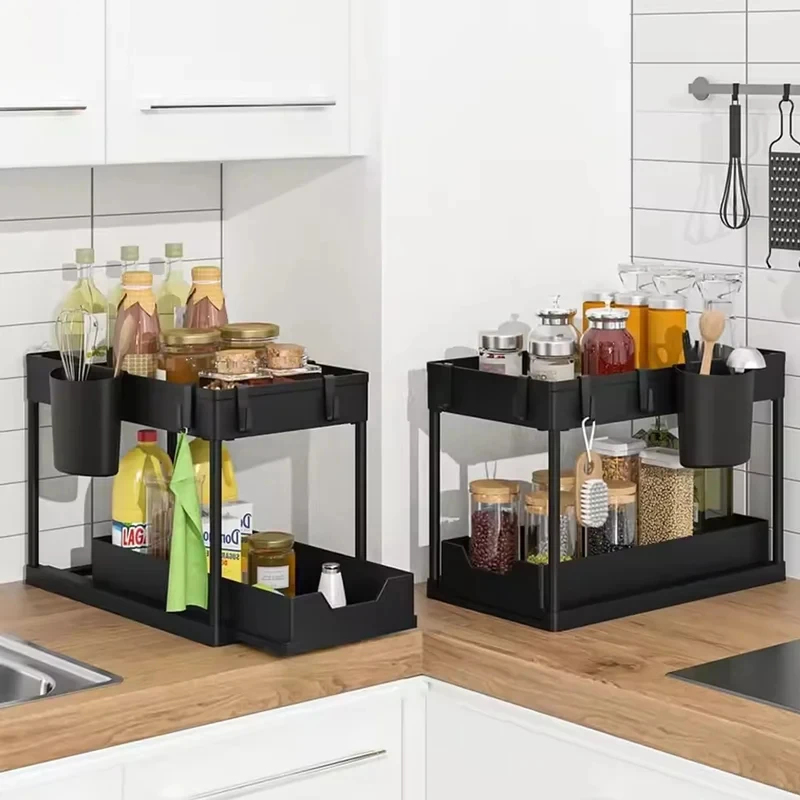 Kitchen Appliances Storage - 2026 New Under-Sink Organizer 2 Tier