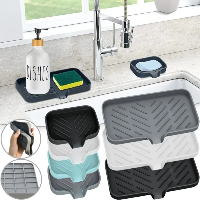 Kitchen Appliances Storage - Kitchen Sink Sponge Holder Silicone Soap