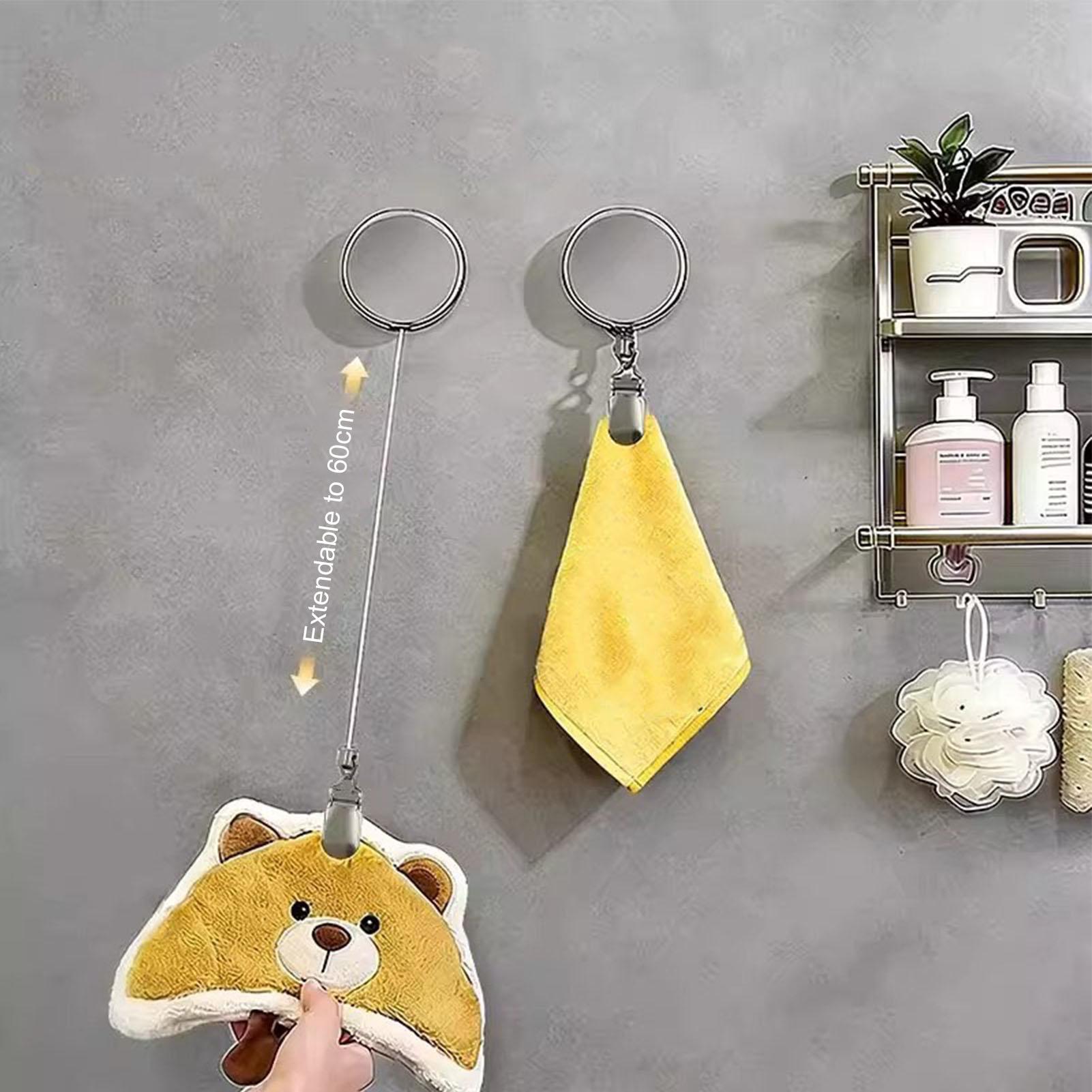 Kitchen Appliances Rack - 1pcs Automatic Retractable Towel Rack Self-Adhesive
