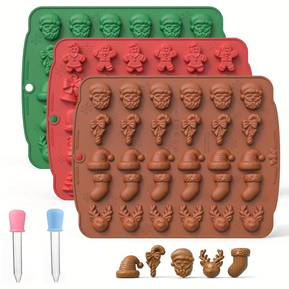 Kitchen Appliances For Baking - Christmas Silicone Chocolate Mold Gingerbread Man