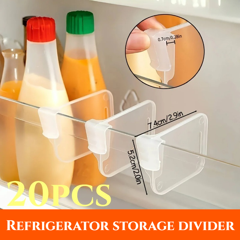 Kitchen Appliances Refrigerators - 5-20PCS Sturdy Clear Refrigerator Organizer Dividers