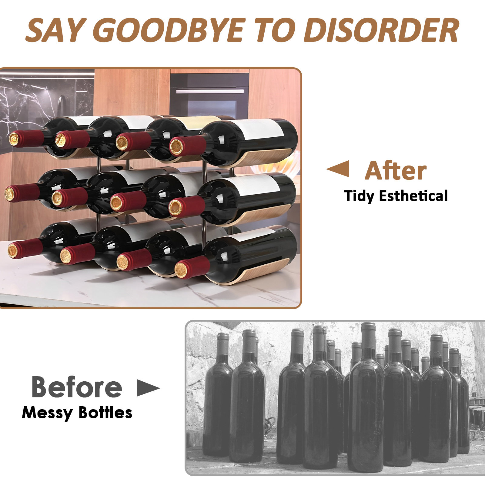 2/3-Tier Wooden Wine Rack Wavy – обзор и цена Kitchen Appliances Rack