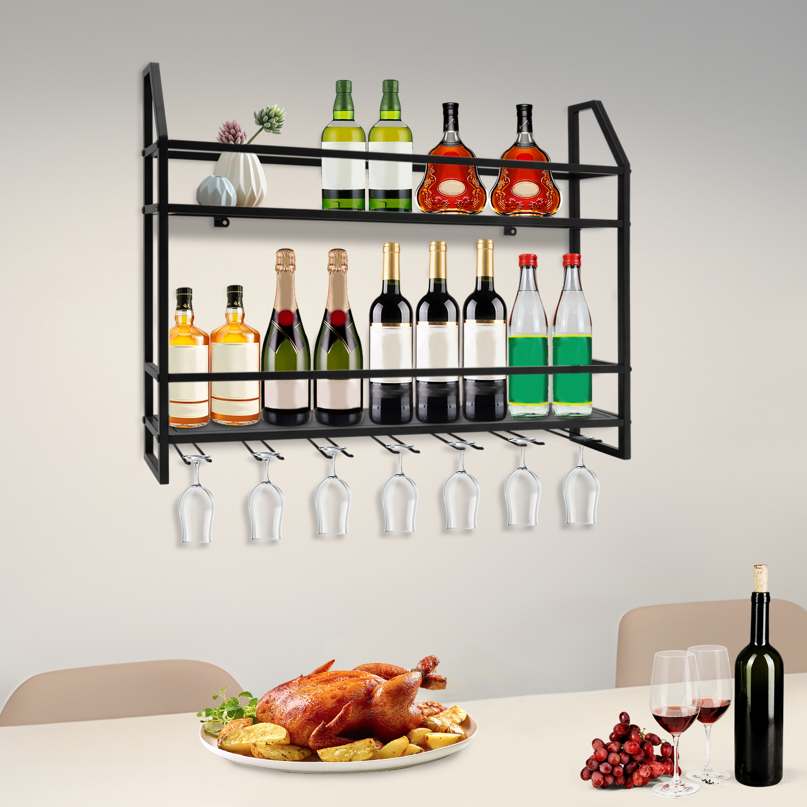 Double-layer Wine Rack Wall-Mo – обзор и цена Kitchen Appliances Rack