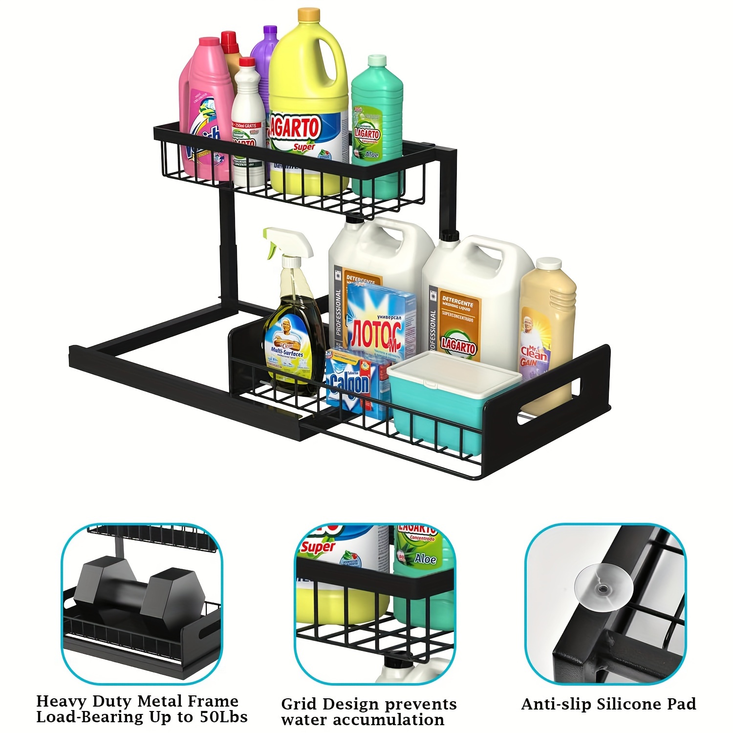 Under Sink Organizer, Pull Out – обзор и цена Kitchen Appliances Storage