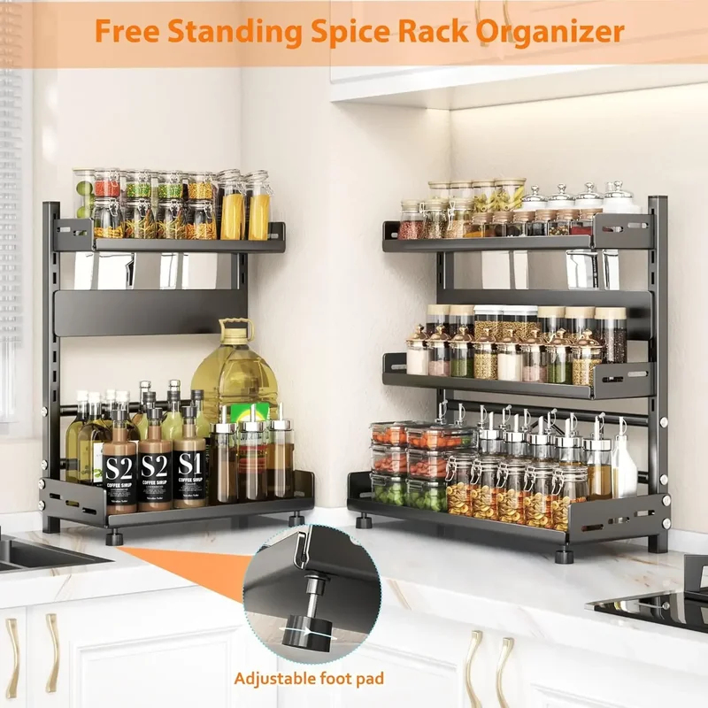 3 Tier Adjustable Spice Storag – обзор и цена Kitchen Appliances Storage